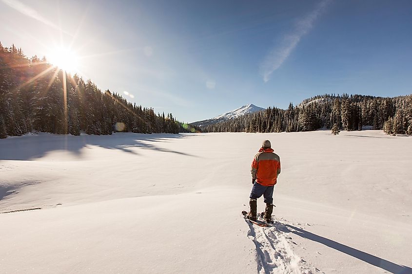 Todd Lake frozen in winter time