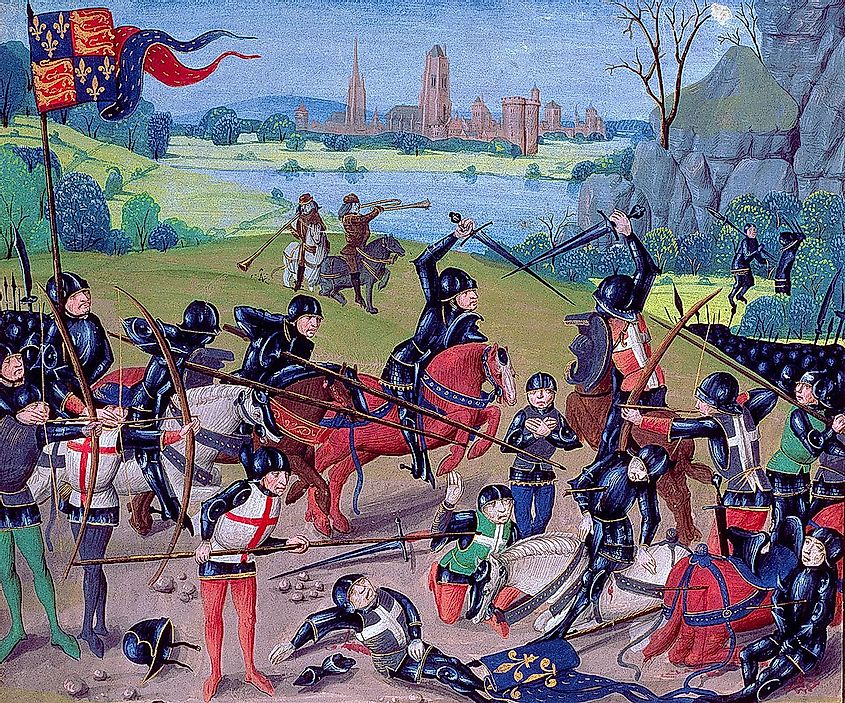 Fifteenth-century miniature depicting the Battle of Agincourt of 1415