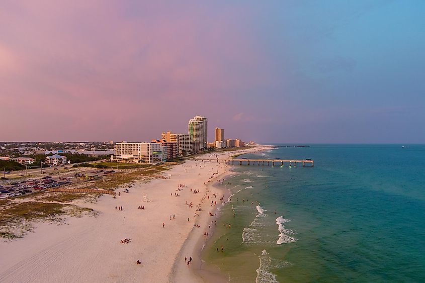 Overlooking Orange Beach, Alabama sunset in July