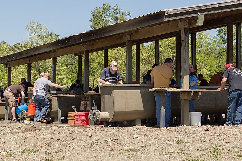 Diamond hunting at the Crater of Diamonds State Park in Murfreesboro, Arkansas