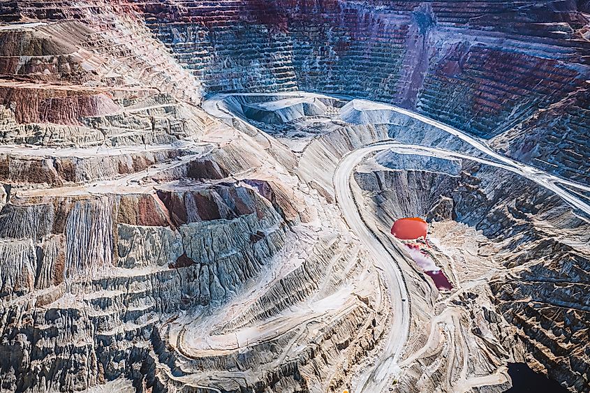 Aerial view of Santa Rita strip copper mine near Silver City