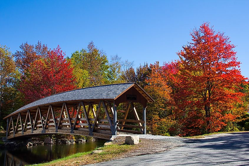 A quaint bridge in Sunapee, New Hampshire.