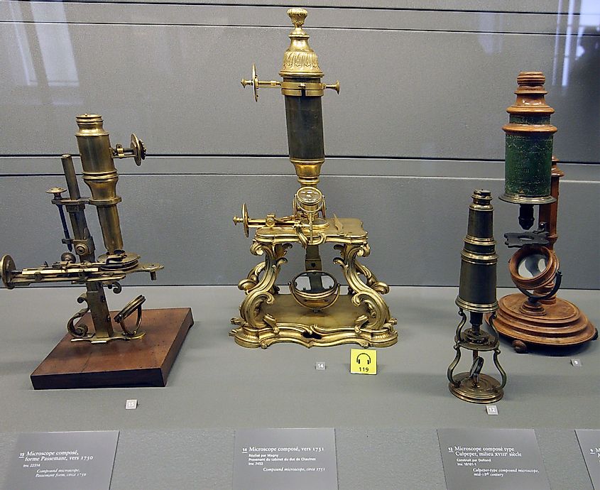 18th century microscopes from the Musee des Arts et Metiers, Paris