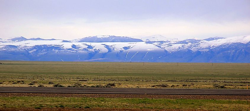 View of the Beartooth Mountains in Powell, Wyoming.