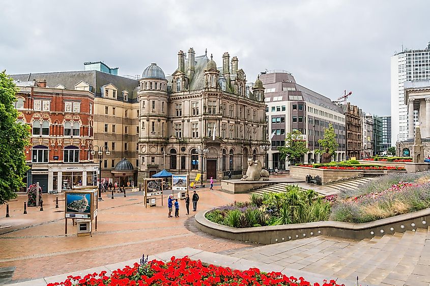 Street scene in Birmingham city center. 