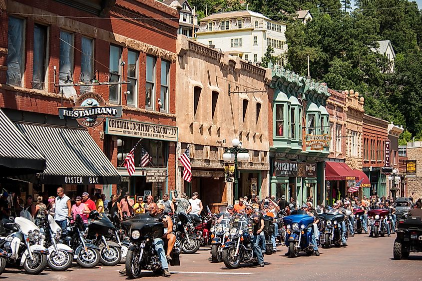 A biker rally in Sturgis, South Dakota