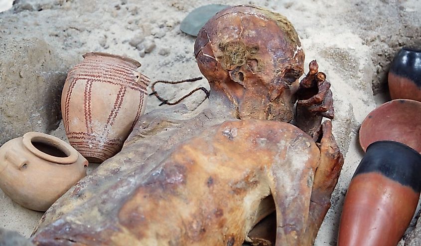 Gebelein man mummy in British Museum in London, UK.
