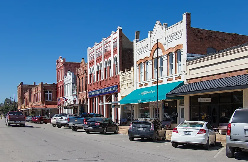 Downtown of Lockhart in Texas.