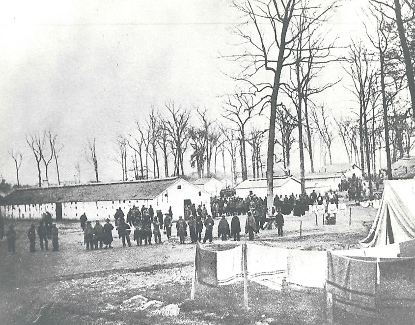 a Union prisoner-of-war camp in Indianapolis, Indiana