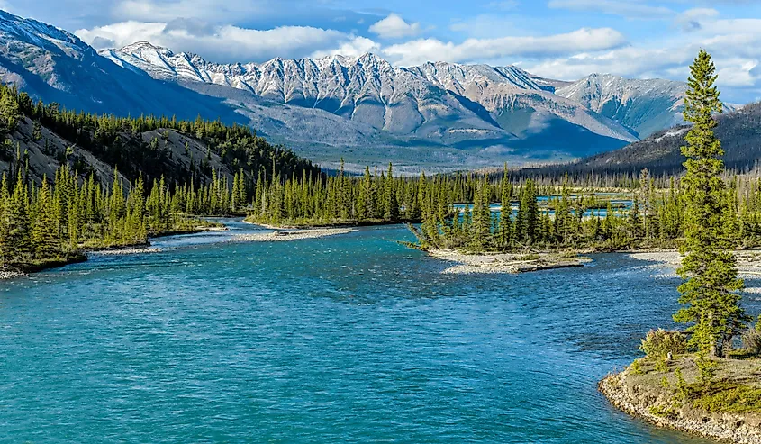 Saskatchewan River flowing near Banff, Alberta. Image credit Sean Xu via Shutterstock