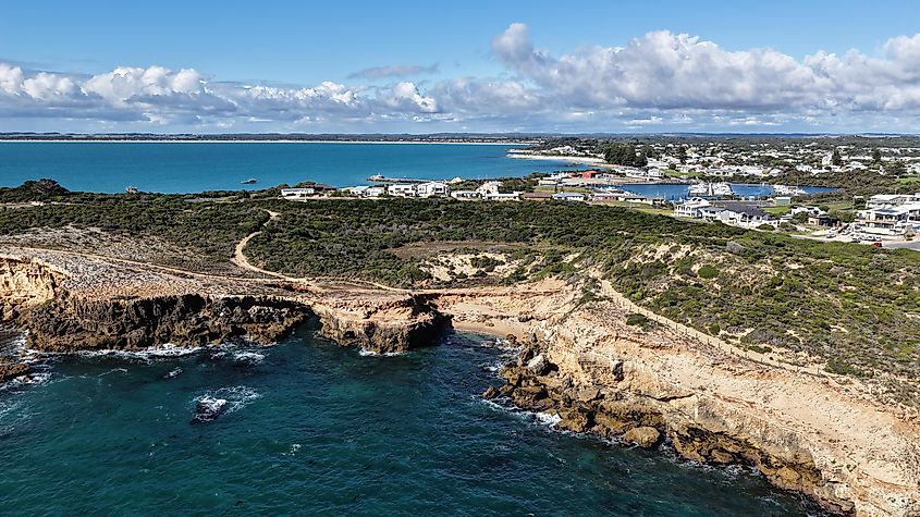 Aerial view of Robe, South Australia.