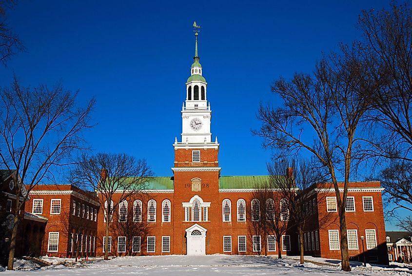 The Baker-Berry Library on the campus of Dartmouth College in Hanover, New Hampshire