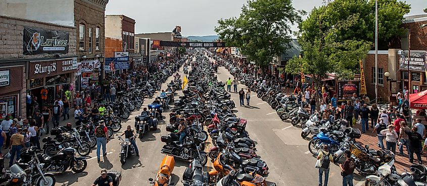 Sturgis, South Dakota USA - August 5, 2015, Annual motorbike Rally. Editorial Credit: Photostravellers via Shutterstock.