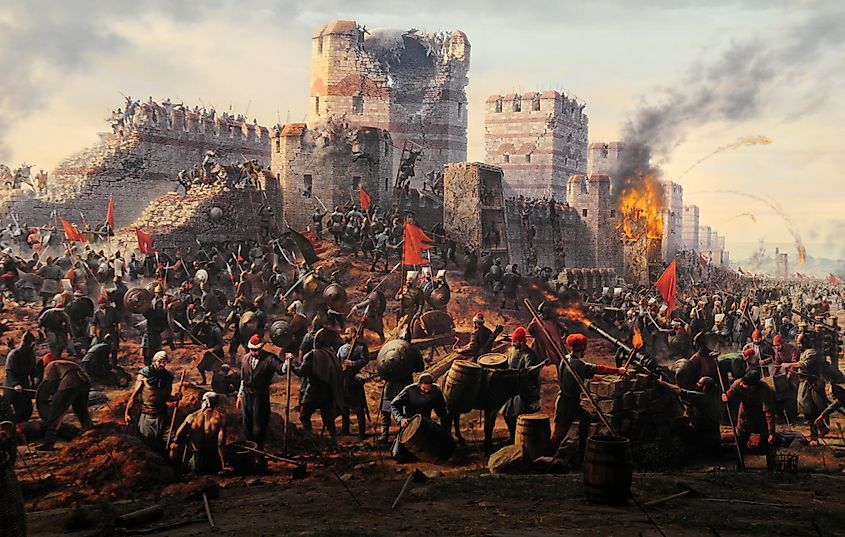 The capture of Constantinople by the Ottomans.