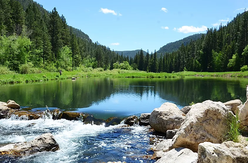 South Dakota Spearfish Canyon Trout Pond Fishing Summer Sportsman Paradise.