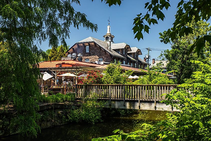 View of Lambertville Station Restaurant and Inn from Delaware Canal Trail