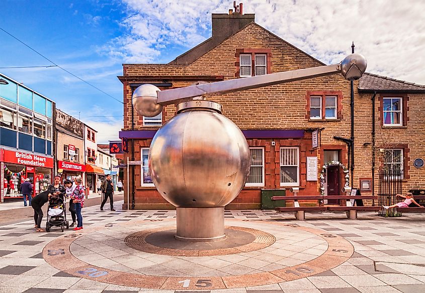 An interactive clock in Workington, England.