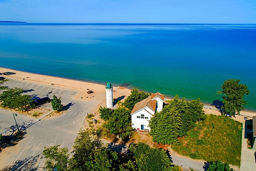 Robert Manning Memorial Lighthouse in Empire, Michigan, US.