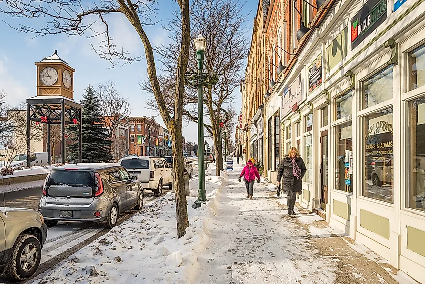 A view of downtown Orangeville, Ontario. 