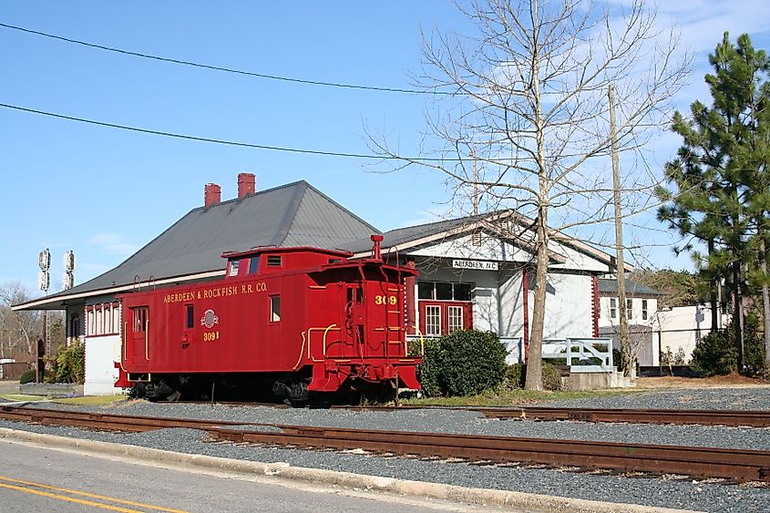 The train station at Aberdeen, North Carolina.