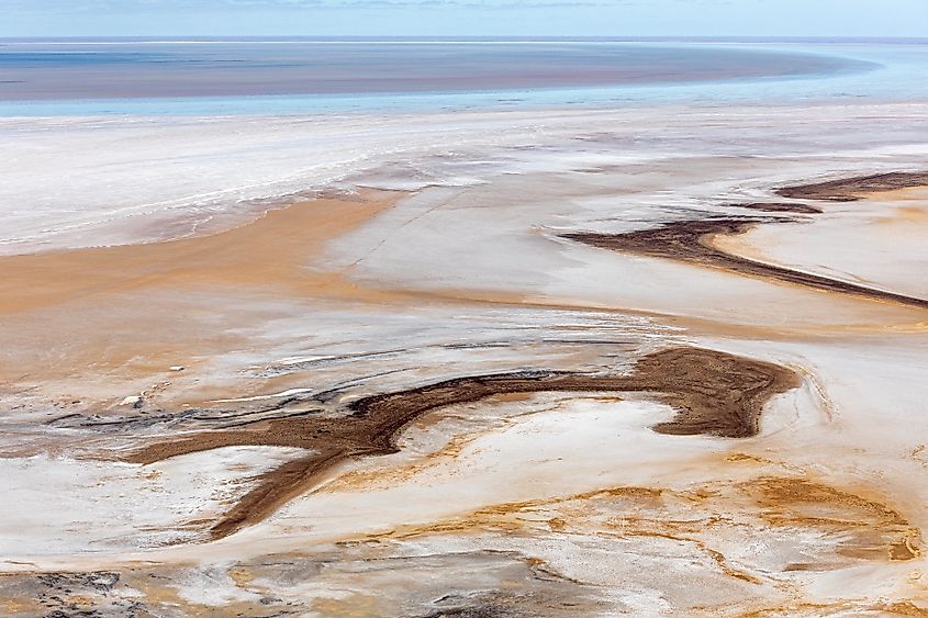 The surreal landscape of Lake Eyre basin.