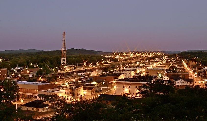 View of Downtown Corbin, Kentucky, from North Kentucky Street, looking South down Main Street.