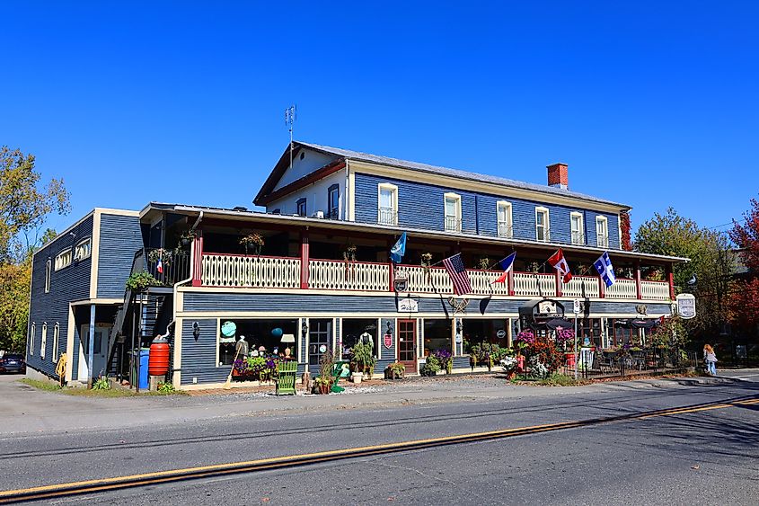 A beautiful hotel building in Knowlton, Quebec, Canada