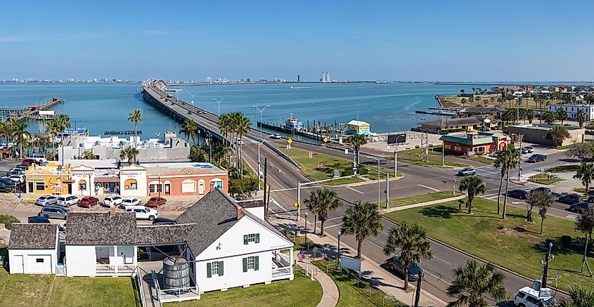 Aerial view of Port Isabel, Texas