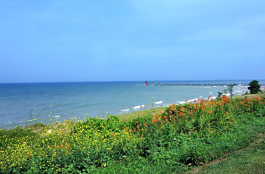 The spectacular lakeside at South Haven, Michigan.