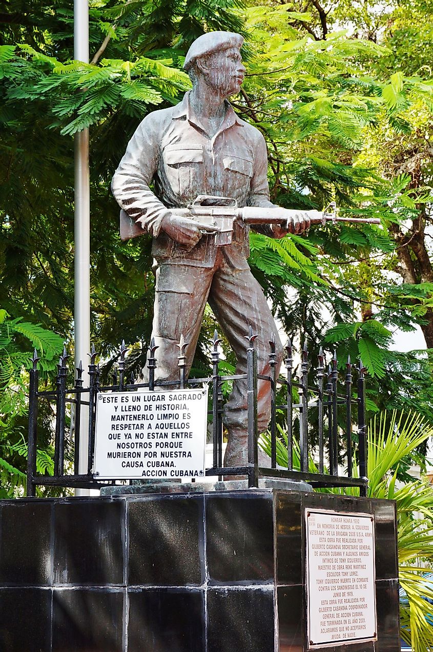 A monument in Cuban Monument Boulevard, Little Havana, Miami, Florida