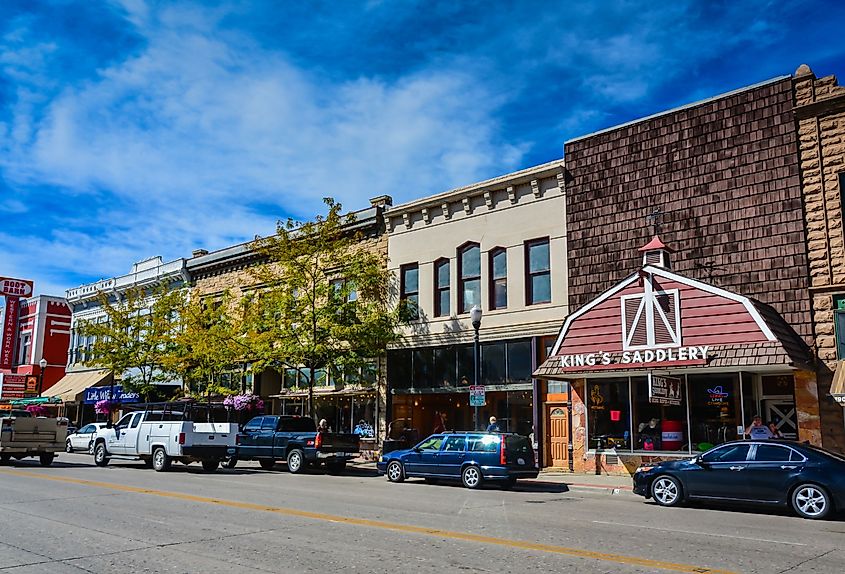 Downtown area of adorable Sheridan, Wyoming.