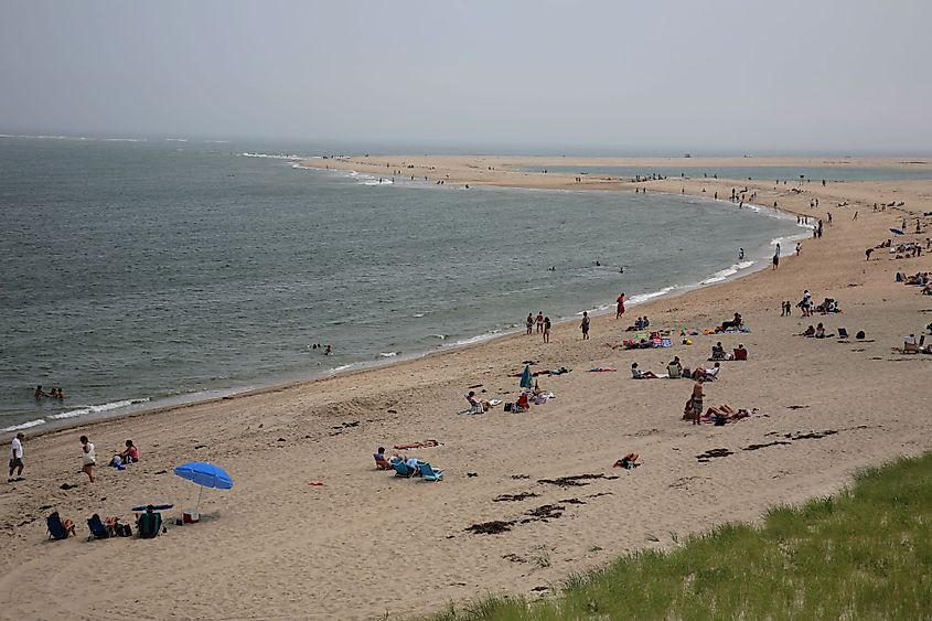 Vacationing on Nauset Beach in Chatham, Cape Cod, Massachusetts