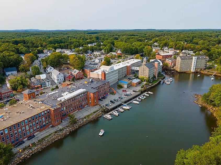 The Newmarket Mills building in Newmarket, New Hampshire.