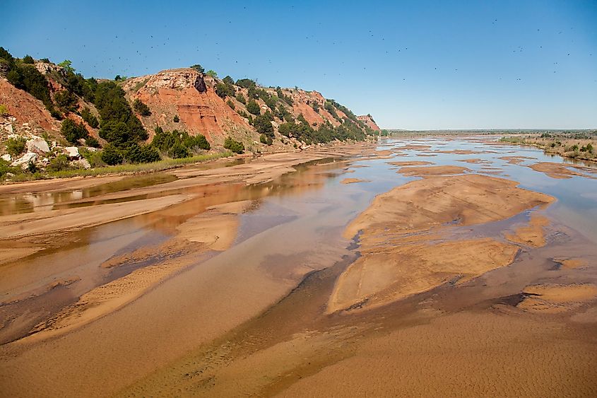 A shallow river near Woodward, Oklahoma.