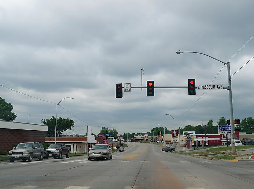 Missouri Avenue in Chickasha, Oklahoma.