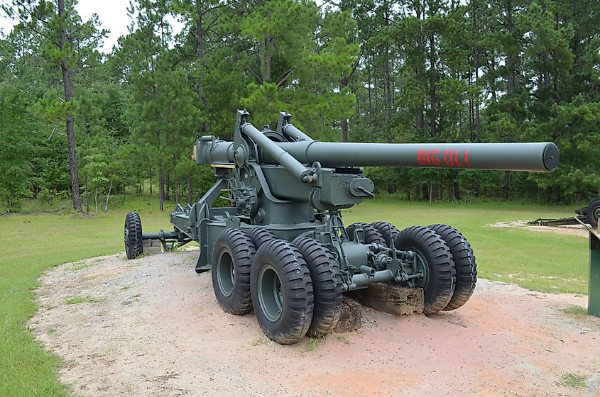 155 MM Long Tom "Big Oli" on display at Georgia Veterans State Park in Crisp County, Georgia