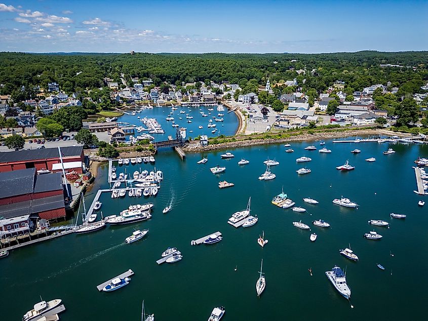 Aerial view of Manchester-by-the-Sea, Massachusetts.