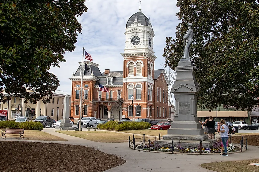 The beautiful courthouse square in Covington, Georgia.