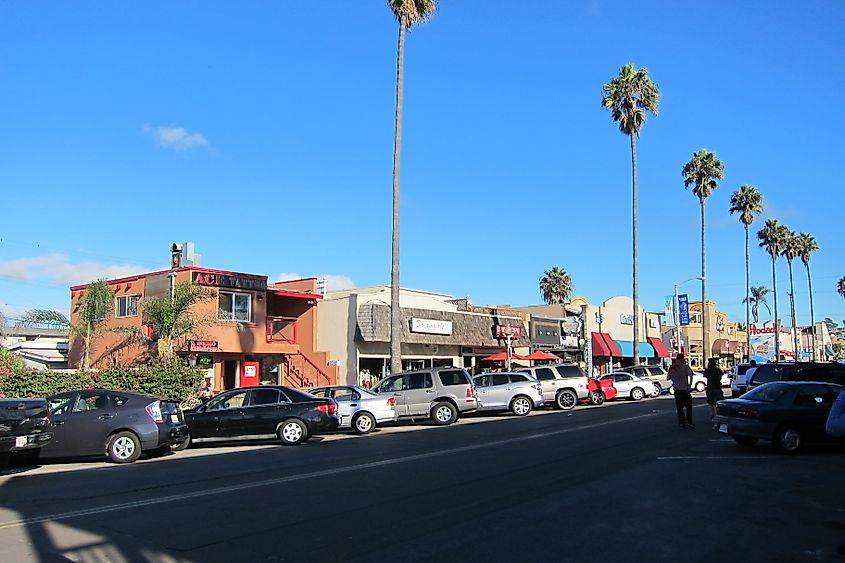 Business district on Newport Avenue. 