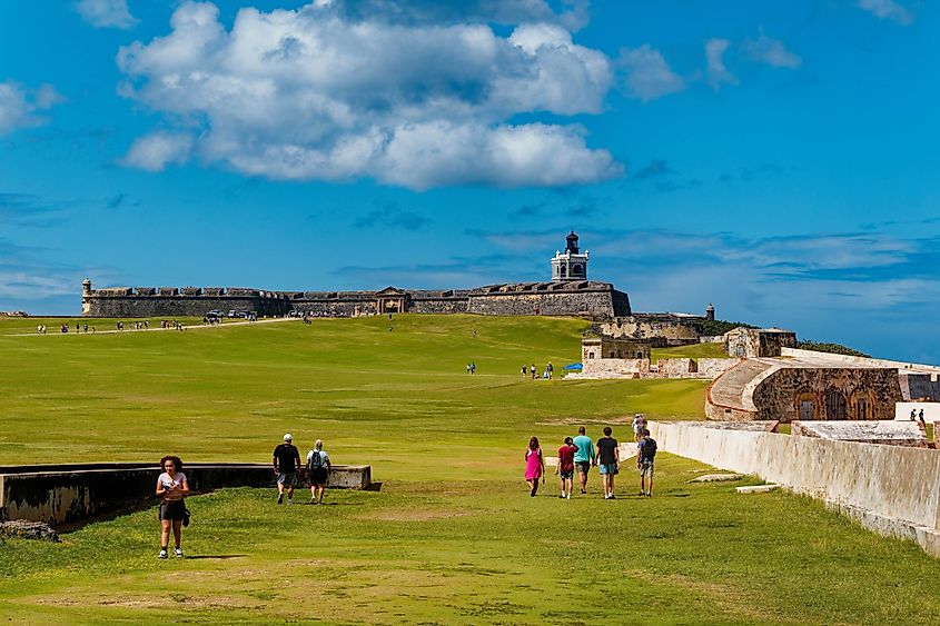 SAN JUAN, PUERTO RICO — January 26, 2026: Castillo San Felipe del Morro overlooking the Atlantic Ocean and San Juan Bay in Old San Juan, Puerto Rico.