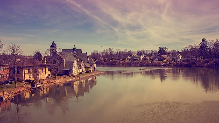 Seneca Falls, New York during winter