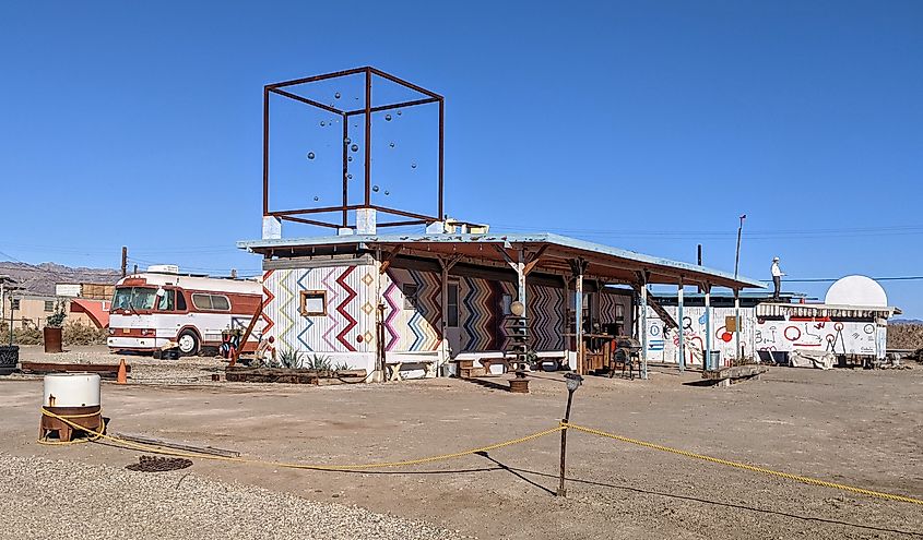 An artistic house at Bombay Beach, California