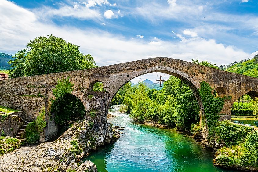 The Roman bridge of Cangas de Onis.