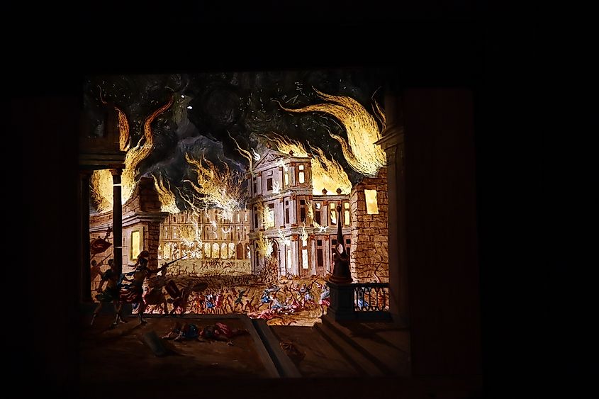 painting depicting the Great Fire of Rome in 64 CE