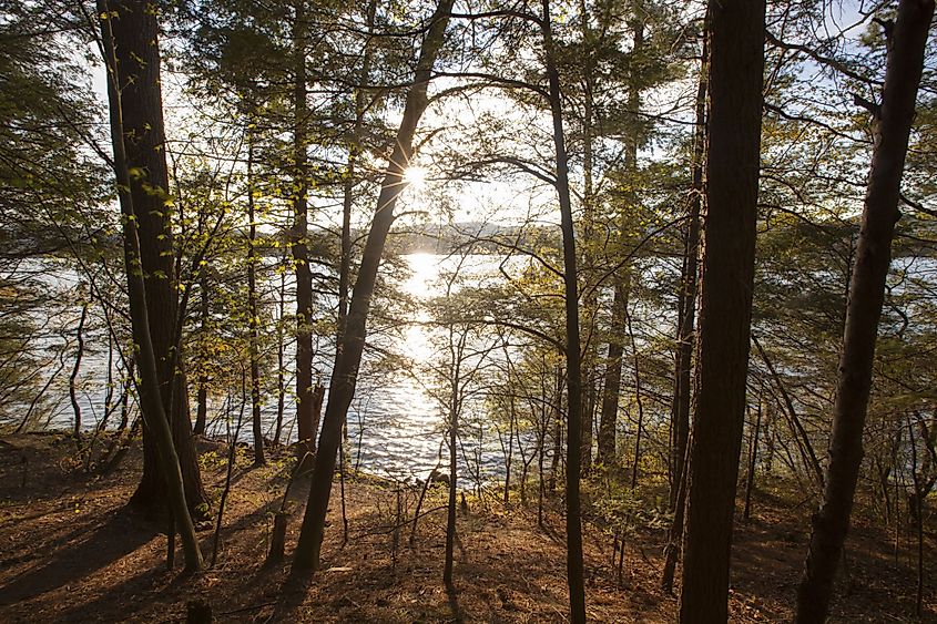 Sunset on Onota Lake in the Berkshire Mountains of western Massachusetts