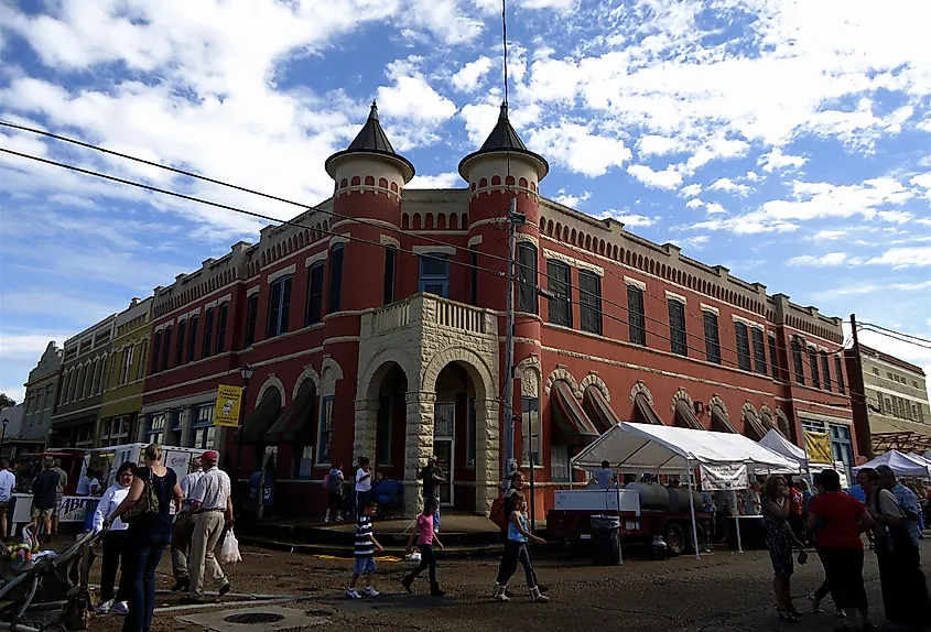 The annual Giant Omelette Festival is in Magdalen Square, Downtown Abbeville, Louisiana.