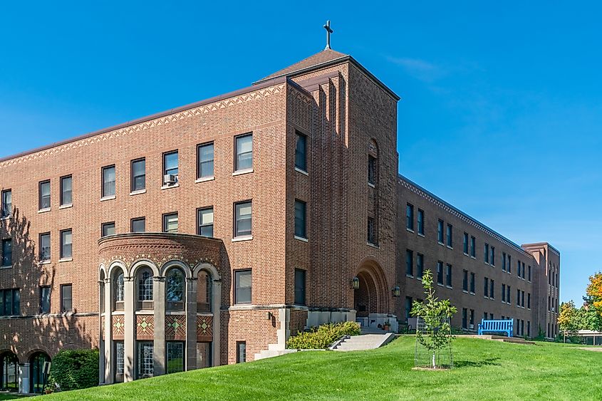 Campus building at Saint Joseph's University in Saint Joseph, Minnesota.