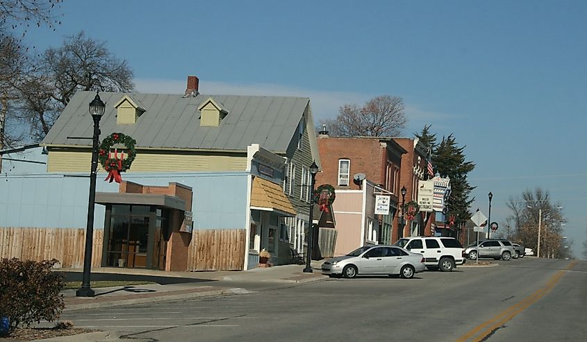 Downtown street in Eudora, Kansas.
