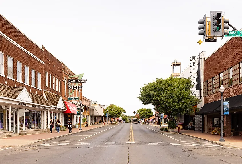 Downtown Tahlequah, Oklahoma.