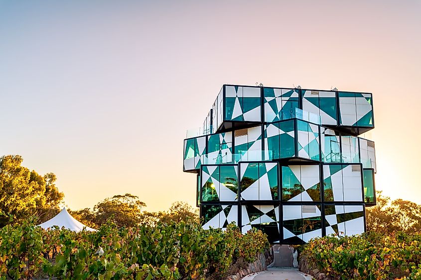 The d'Arenberg Cube building in McLaren Vale, South Australia.